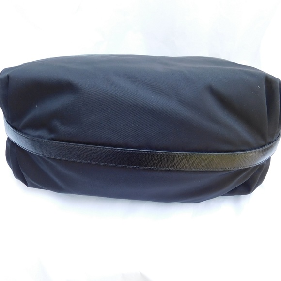 SOLD-Authentic Prada Black Nylon Leather Hobo Bag - Picture 5 of 8